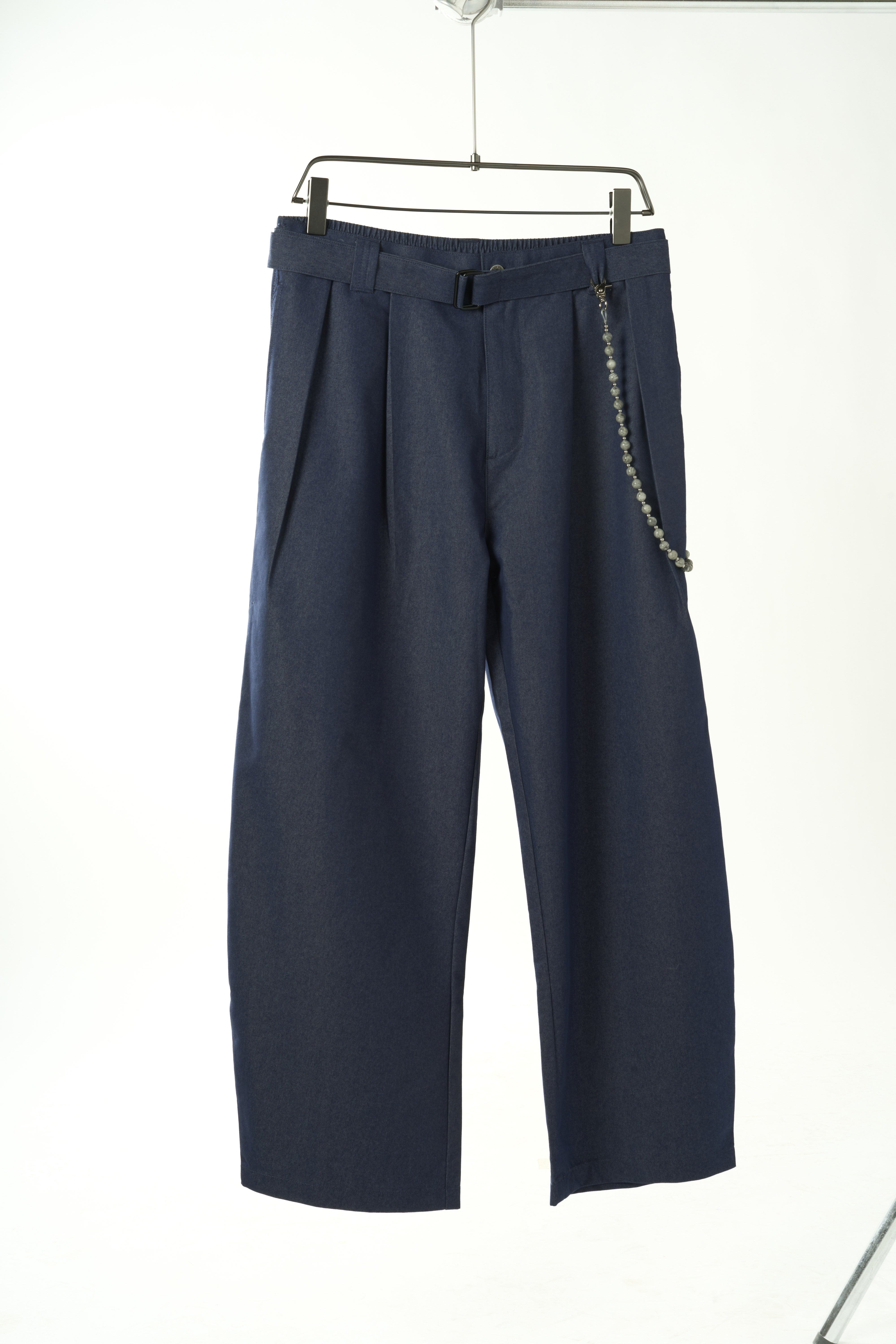 Navy Belted Trouser